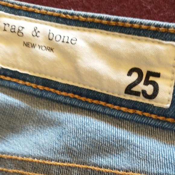 Rag & Bone High Waisted High Rise Skinny Blue Denim Jeans Size 25 - Picture 6 of 9
